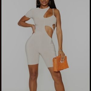 Shape Stone Slinky Cut Out Short Sleeve Unitard